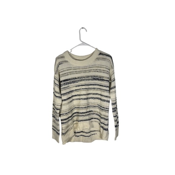 Calvin Klein Jeans Striped Knit Sweater Pullover Crew Neck Cozy S - Picture 2 of 3